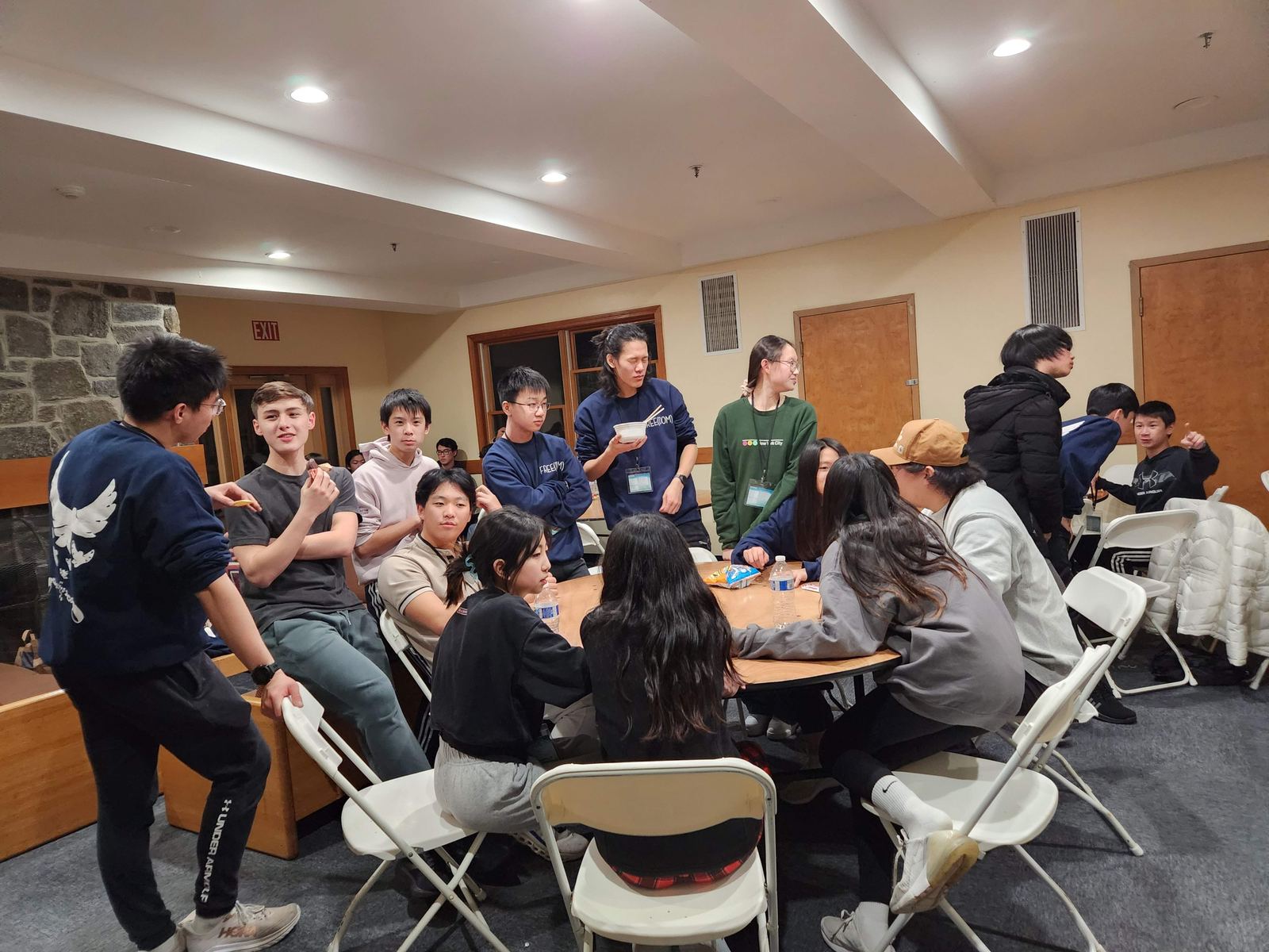 Students together between sessions at the conference